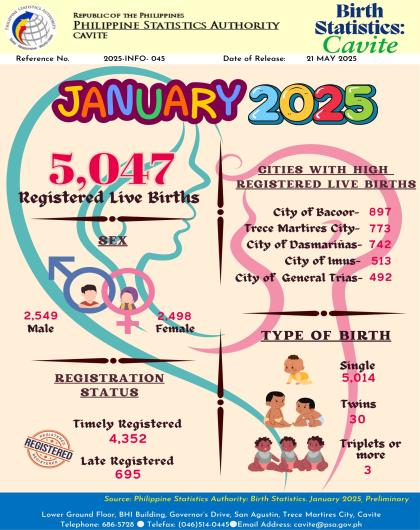 Cavite Birth Statistics: January 2025