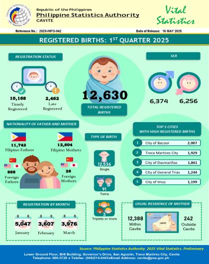 Cavite Registered Birth: 1st Quarter 2025