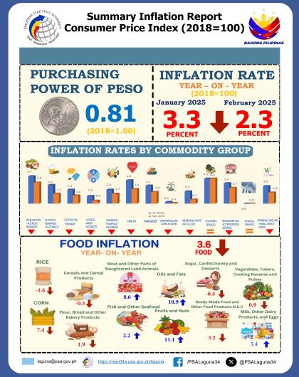 Infographics on Inflation Rate in Laguna, February 2025