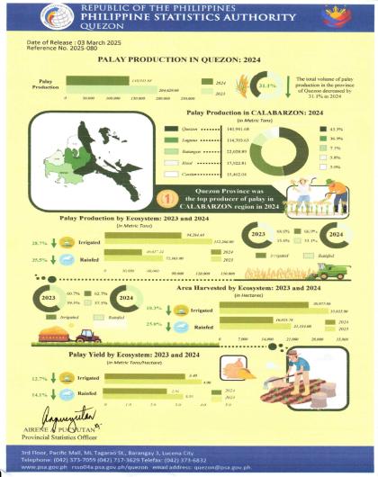 Region04A-56_March_Infographics No. 2025-080 Annual 2024 Palay Production in Quezon